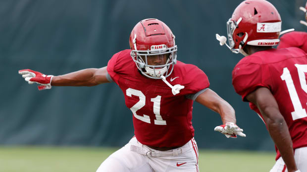 Defensive back Jahquez Robinson, Alabama practice, Sept. 15, 2020